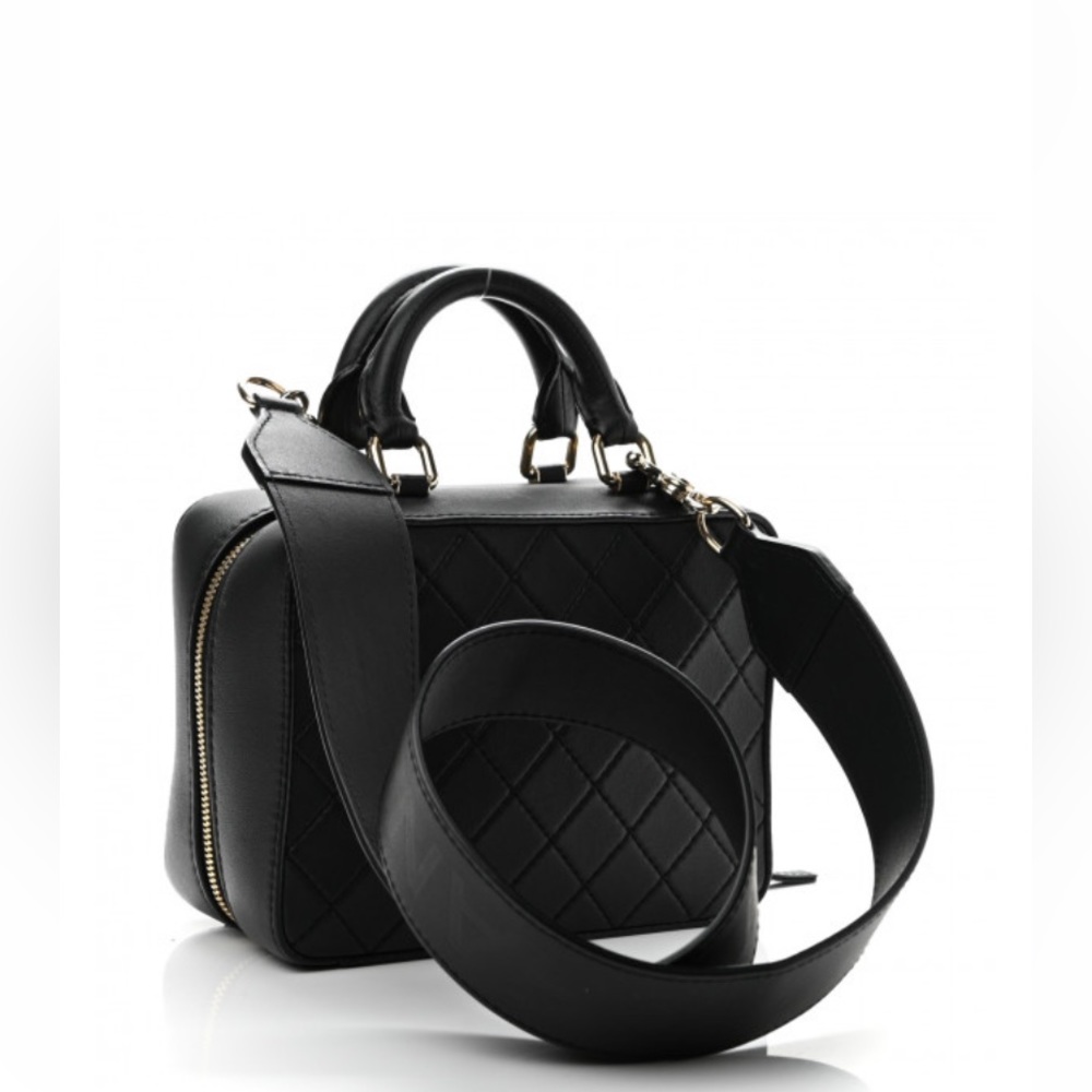 ❌SOLD ❌Chanel Black Leather Box double Zippy Bag - Picture 2 of 15